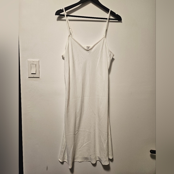 TRISTAN  white embroided sheer peasant dress bell sleeves sz Large NWT bohemian - Picture 8 of 9